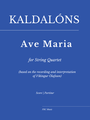 Book cover for Kaldalóns: Ave Maria for String Quartet