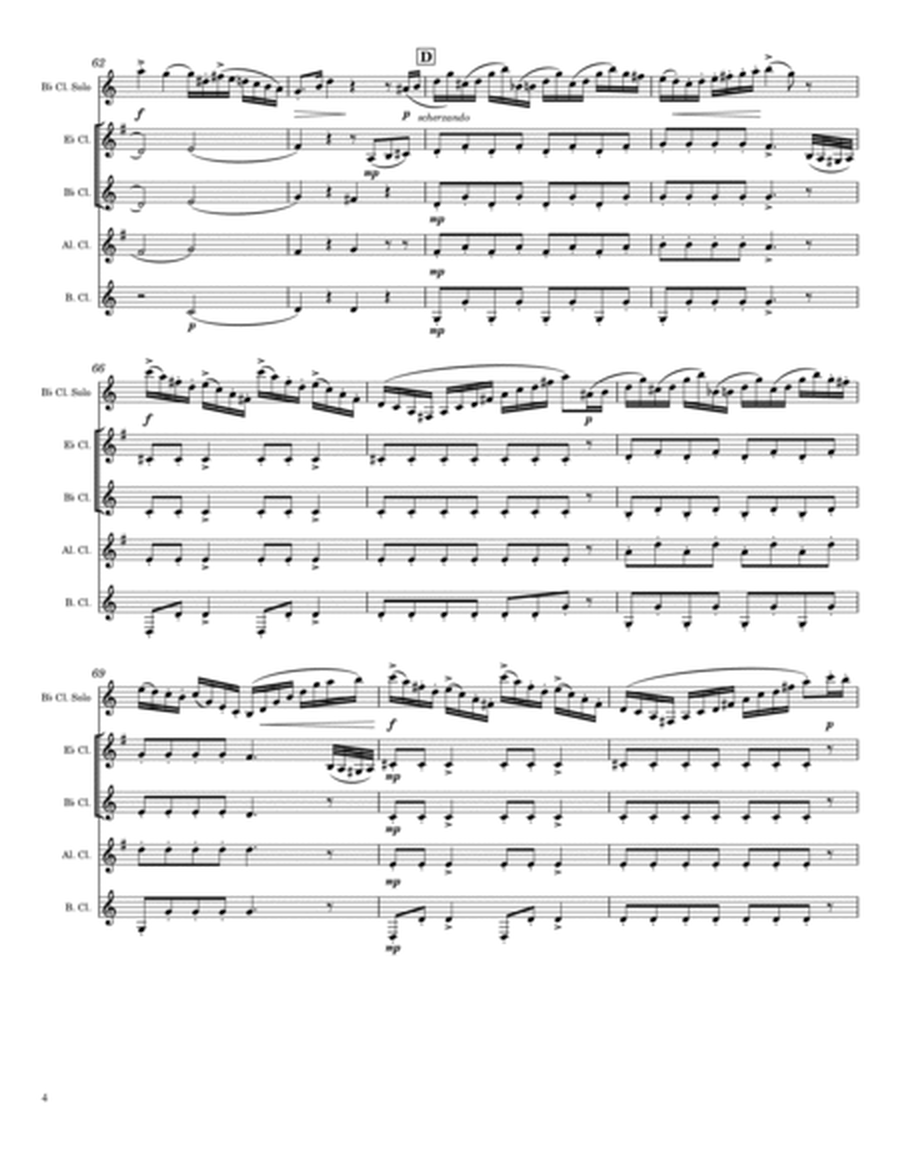 Weber Clarinet Quintet, Op.34, for Solo Clarinet & Clarinet Quartet image number null