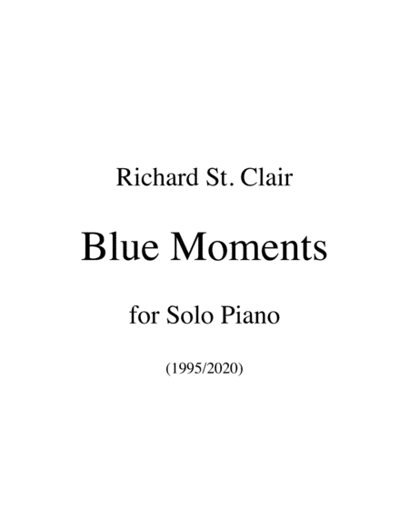 BLUE MOMENTS for Solo Piano image number null