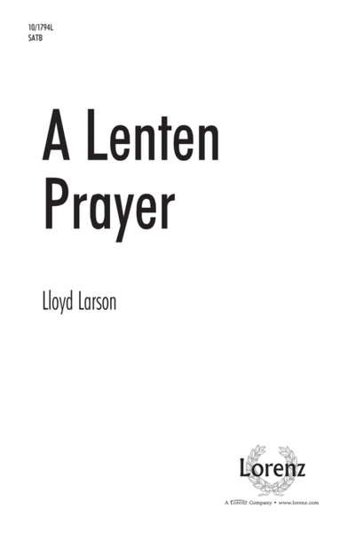 A Lenten Prayer