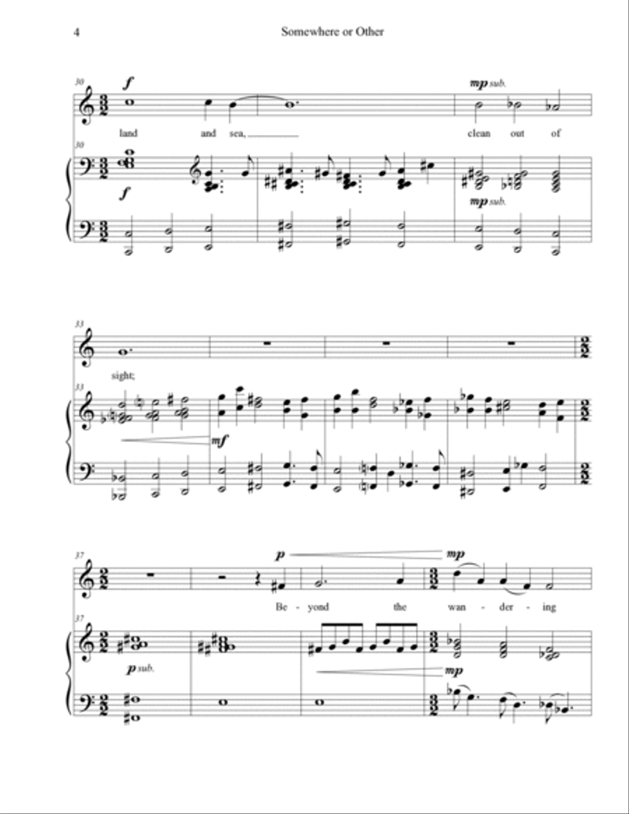 Somewhere or Other (for voice and piano) Voice Solo scores gallery preview page 4