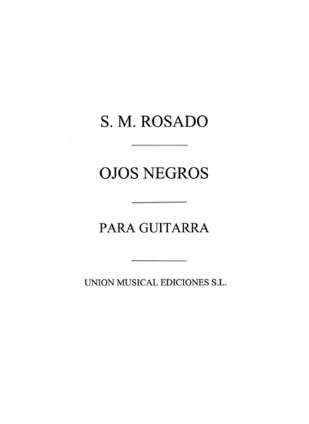 Ojos Negros Melodia Popular Rusa Acoustic Guitar - Sheet Music