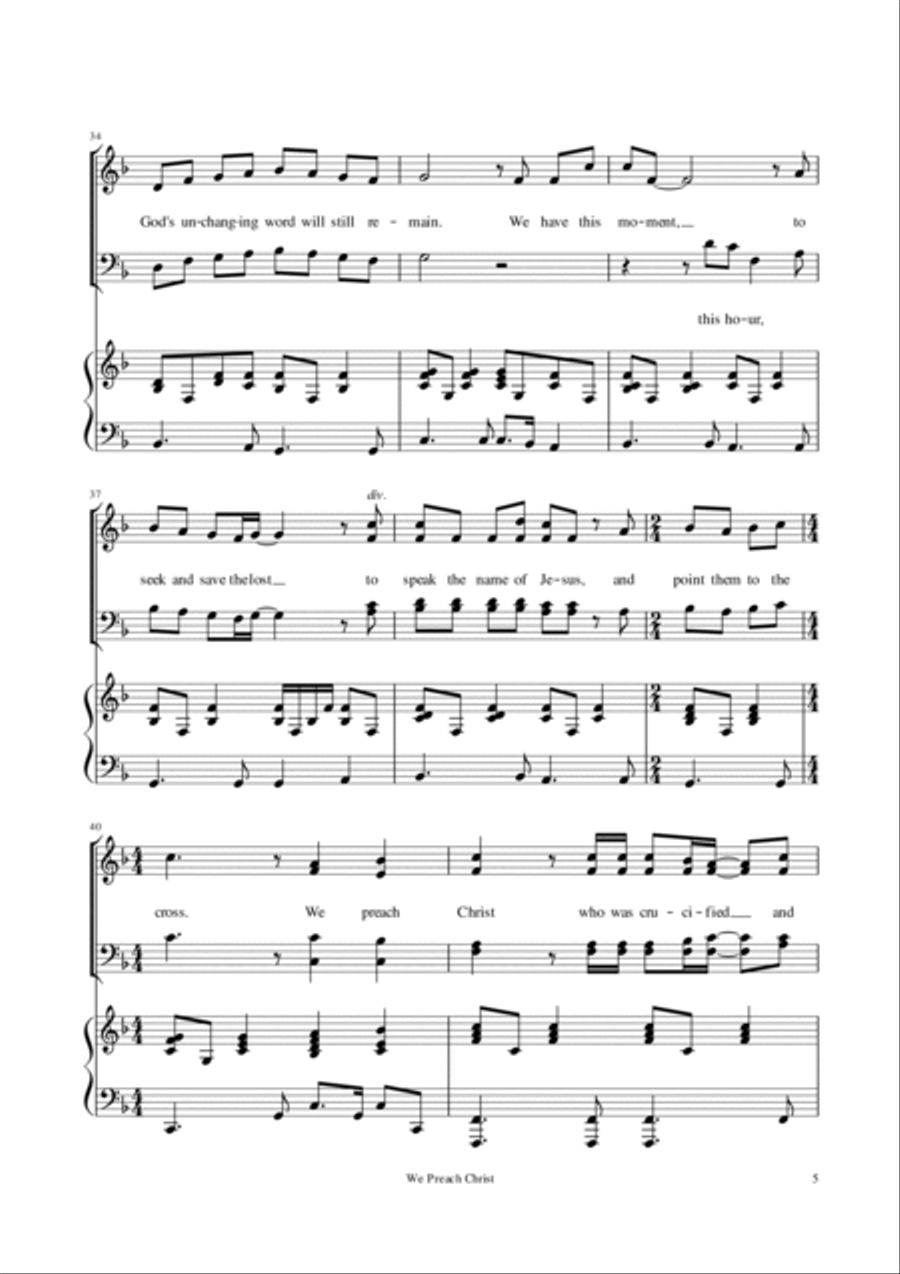 We Preach Christ We Preach Christ 4-Part scores gallery preview page 5