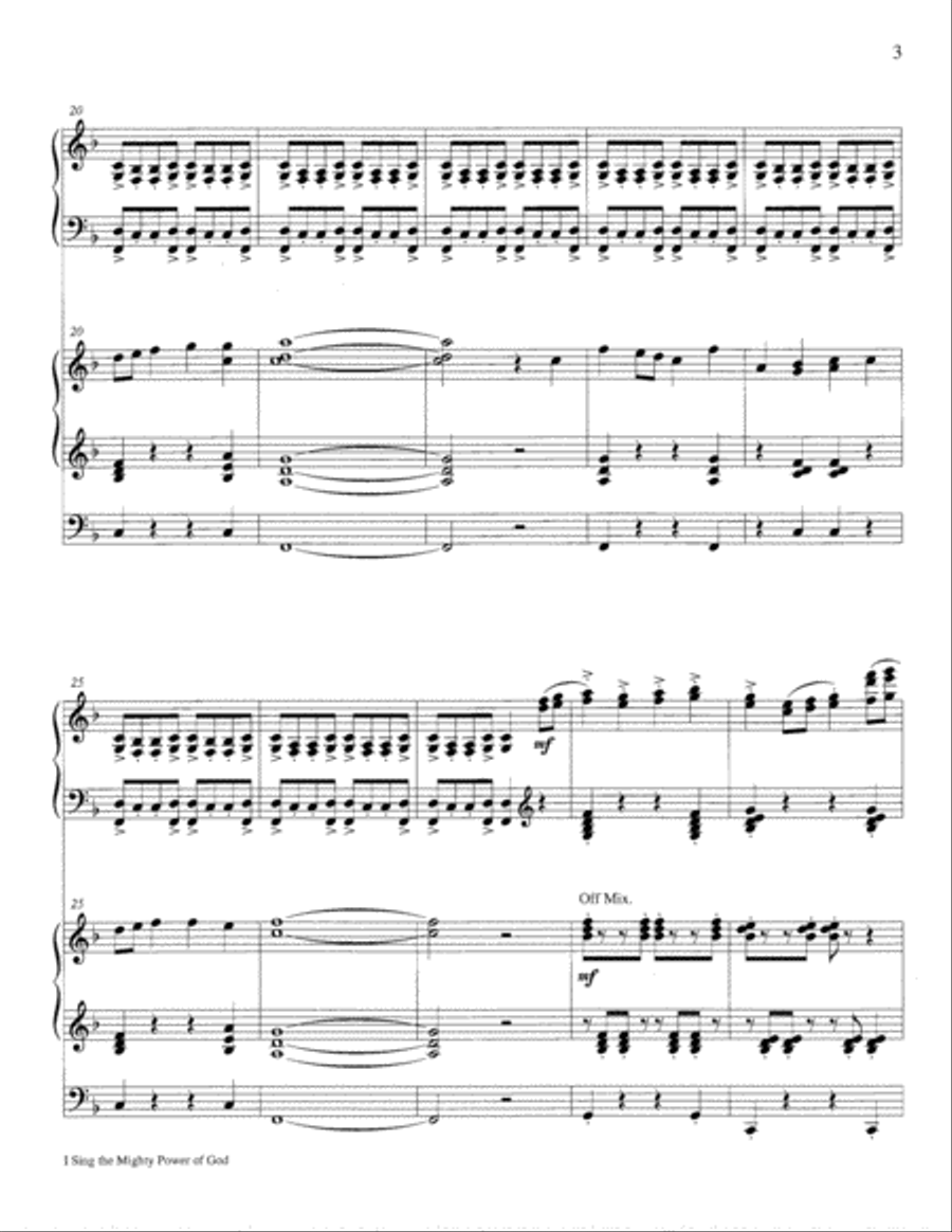 I Sing the Mighty Power of God Organ scores gallery preview page 4