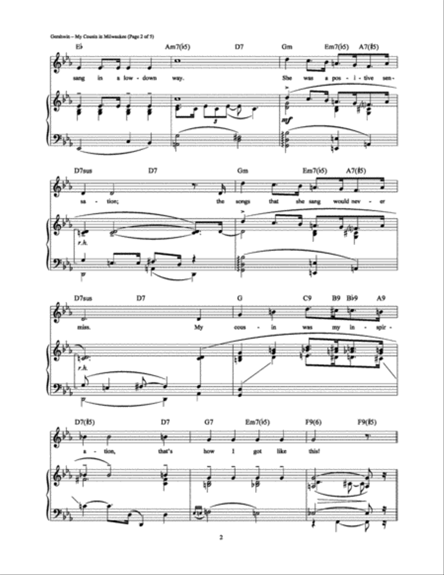 My Cousin in Milwaukee My Cousin in Milwaukee Piano, Vocal, Guitar scores gallery preview page 2
