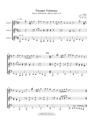 Trumpet Voluntary and Trumpet Tune (Guitar Trio) - Score and Parts