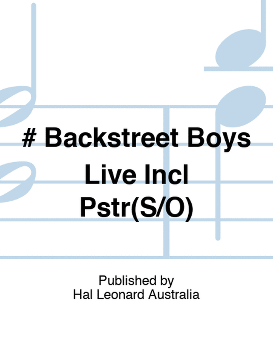 # Backstreet Boys Live Incl Pstr(S/O)