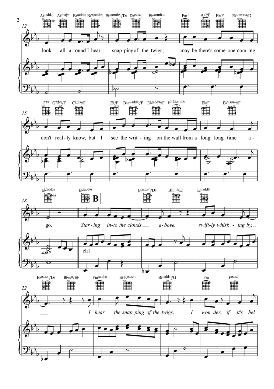 Snapping of the Twigs Piano, Vocal, Guitar scores gallery preview page 2