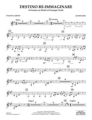 Destino Re-Immaginare (A Fantasy on Motifs of G. Verdi) - Bb Bass Clarinet