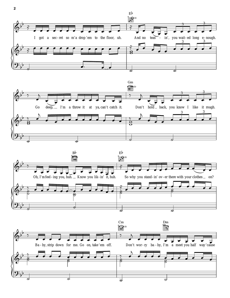 Skin Piano, Vocal, Guitar scores gallery preview page 2