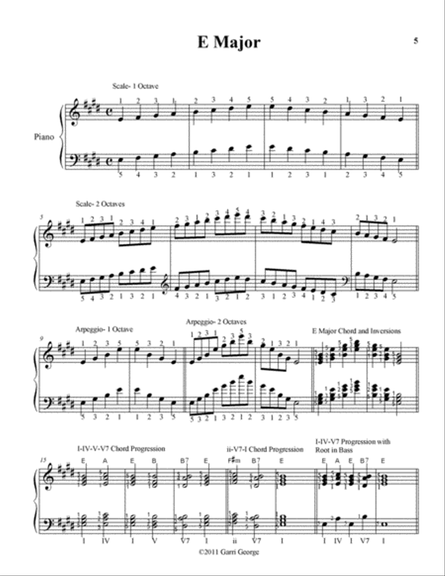 Major Scales, Arpeggios, Inversions and Cadences Piano Method scores gallery preview page 5