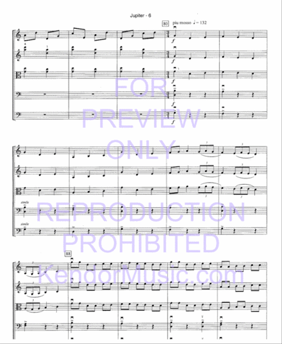 Jupiter (from The Planets) String Orchestra scores gallery preview page 8
