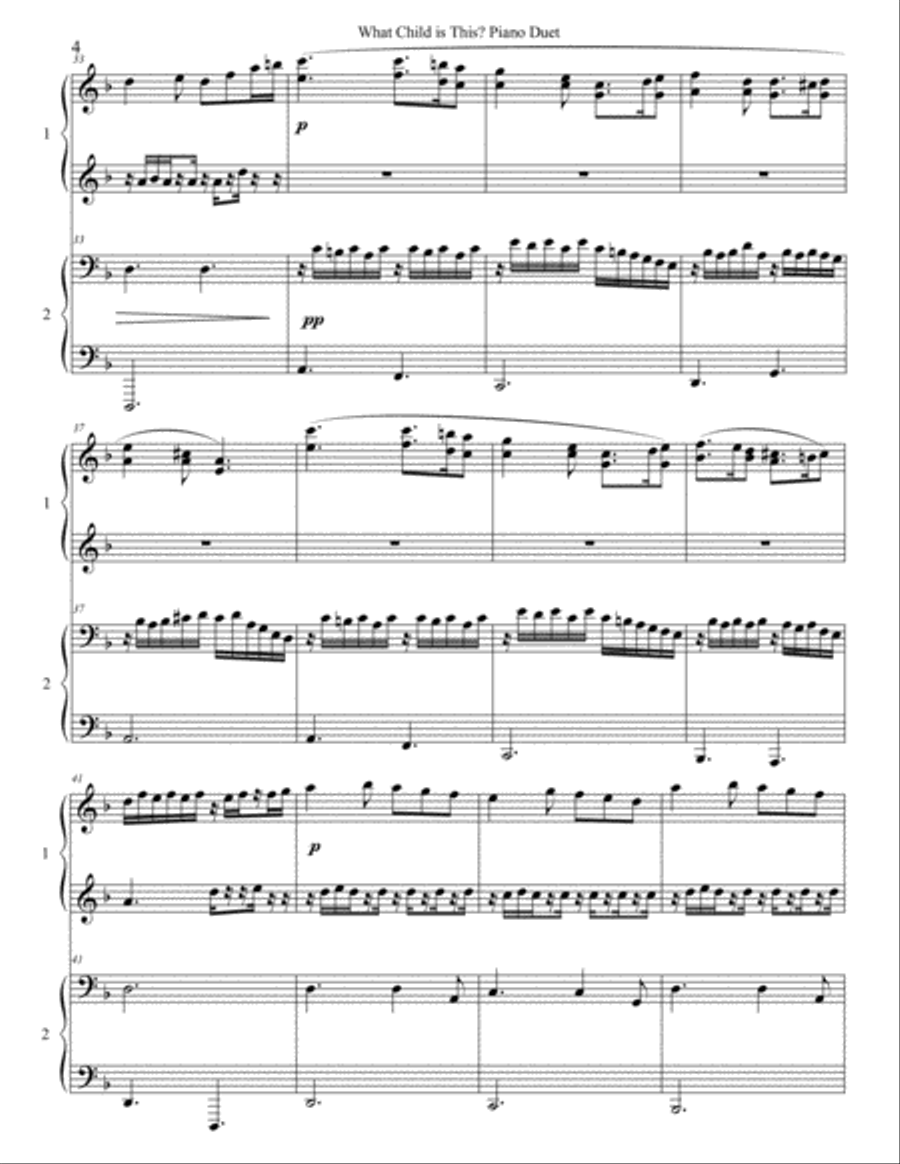 Advanced Christmas Duets for Piano Piano scores gallery preview page 4