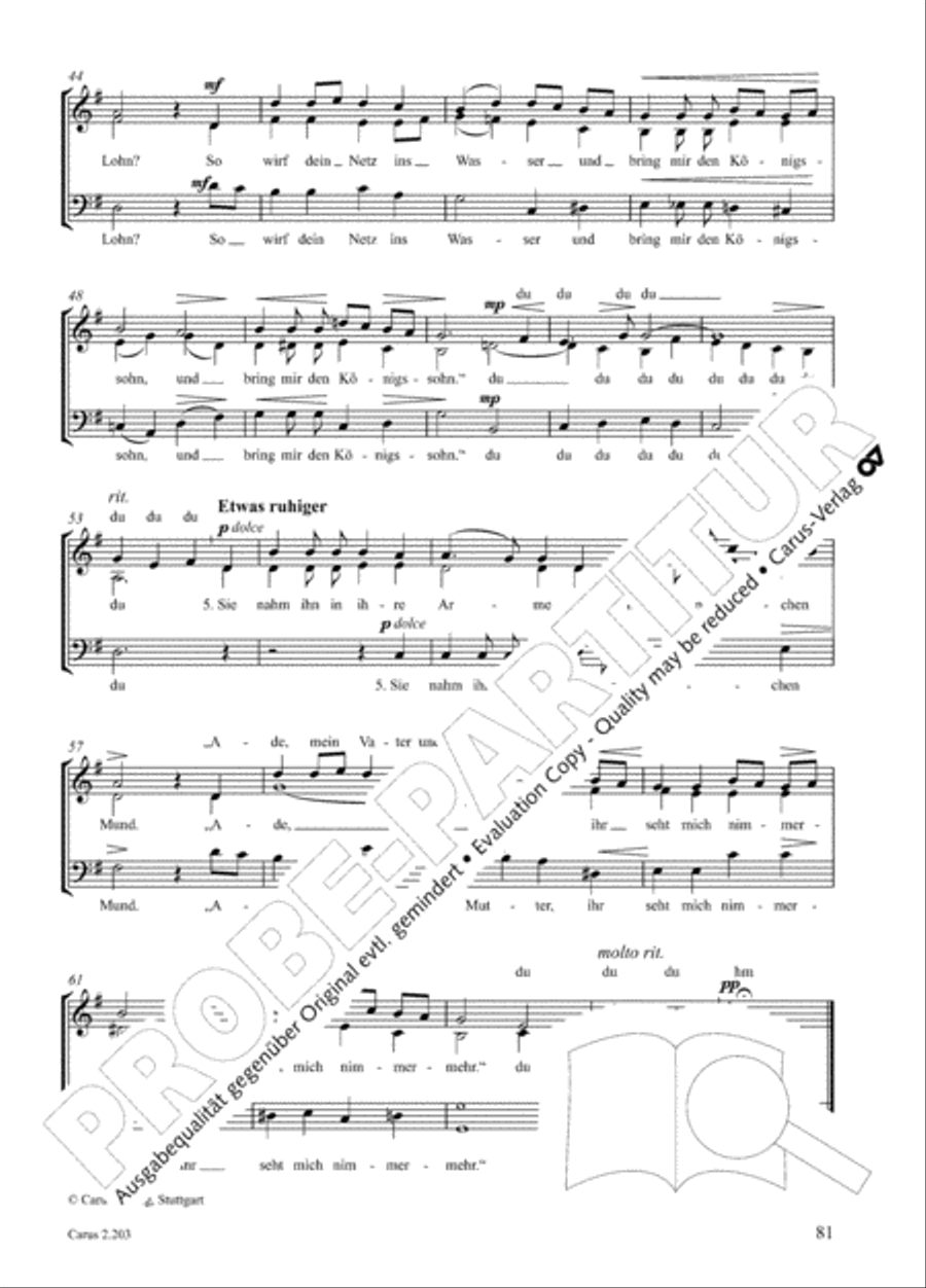 Loreley. Folk songs for choir (Loreley. Volkslieder fur Chor) Choir scores gallery preview page 88