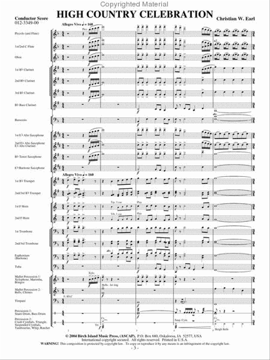High Country Celebration Concert Band scores gallery preview page 2