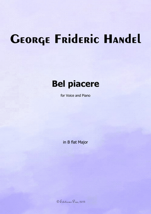 Book cover for Bel piacere,by Handel,in B flat Major
