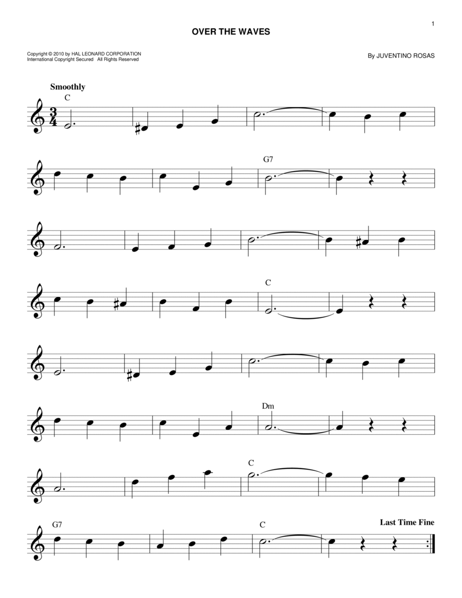 Over The Waves Over The Waves Piano scores gallery preview page 1