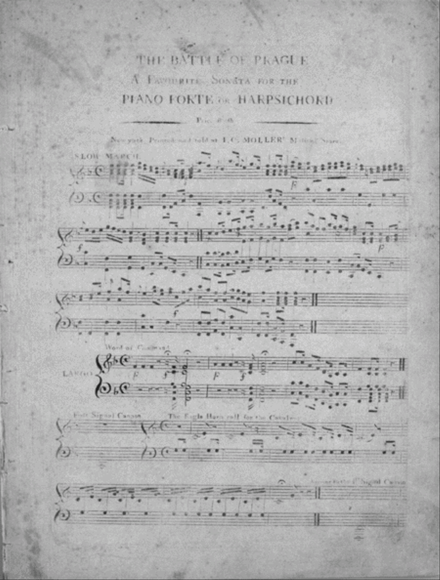 The Battle of Prague. A Favourite Sonata for the Piano Forte or Harpsichord Harpsichord scores gallery preview page 1
