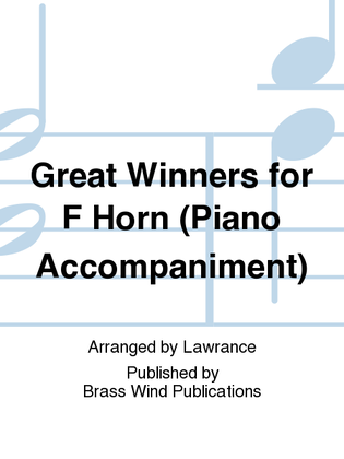 Great Winners for F Horn (Piano Accompaniment)