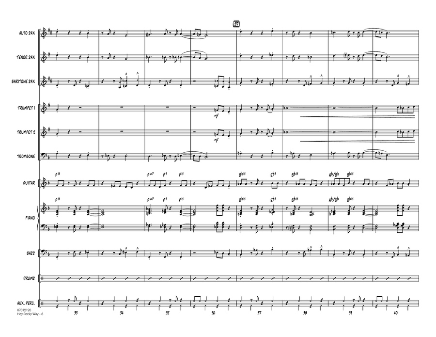 Hey Pocky Way - Full Score Jazz Ensemble scores gallery preview page 6