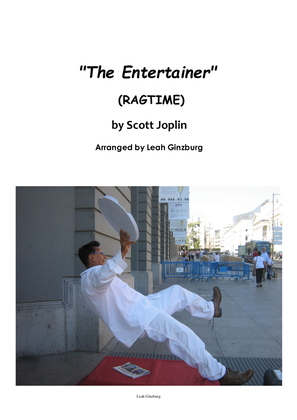 Book cover for "The Entertainer" (Ragtime) by Scott Joplin, arranged by Leah Ginzburg
