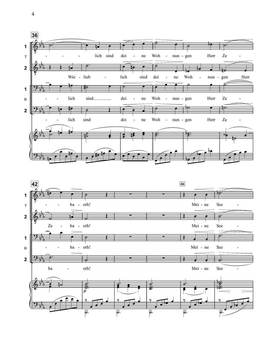 Brahms - Wie Lieblich sind deine Wohnungen from A German Requiem for Men's Choir TTBB TTBB scores gallery preview page 4