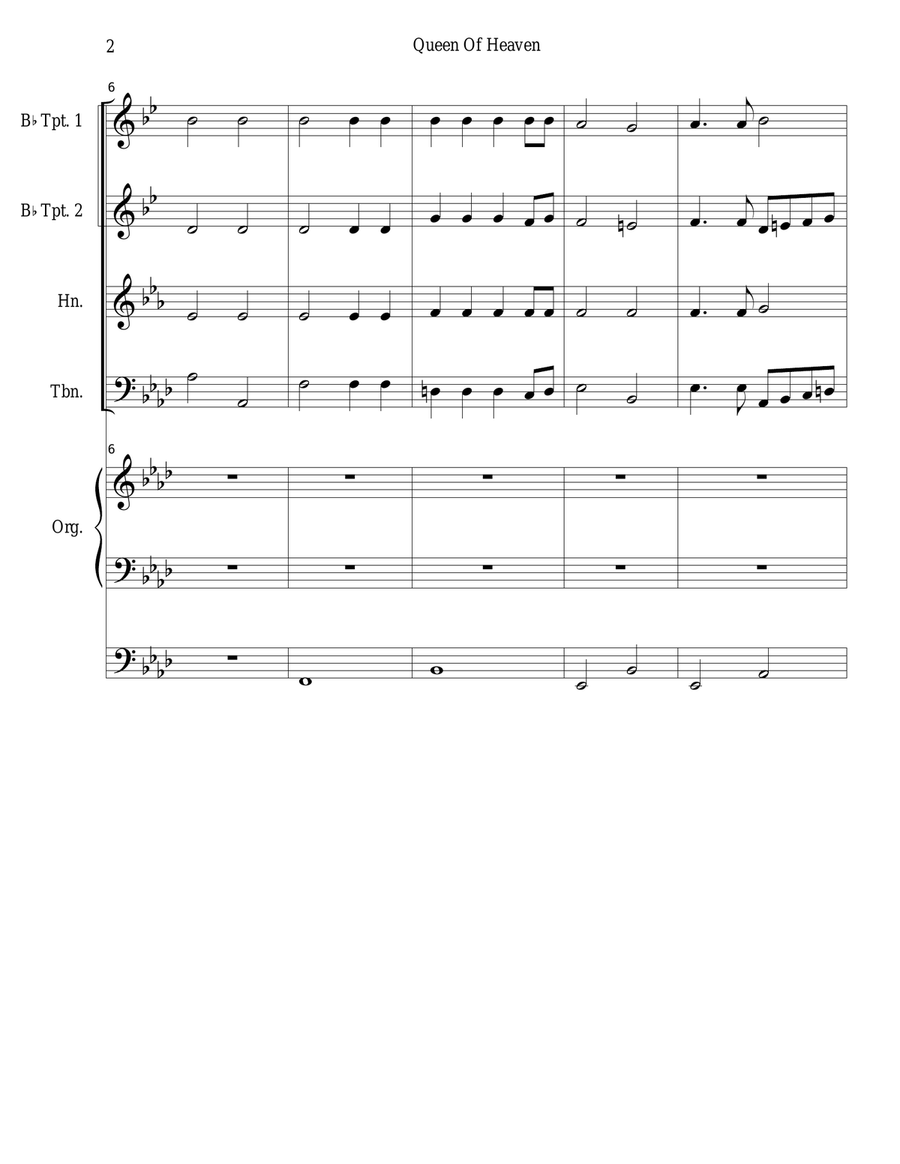 Queen Of Heaven Brass Ensemble scores gallery preview page 2
