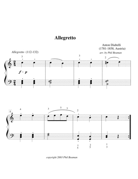 Allegretto - Diabelli - piano solo