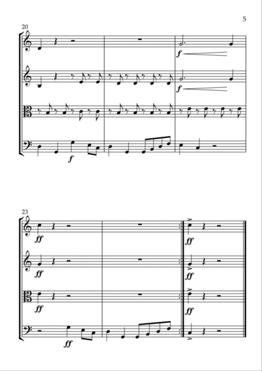 Peppa Pig String Quartet scores gallery preview page 5