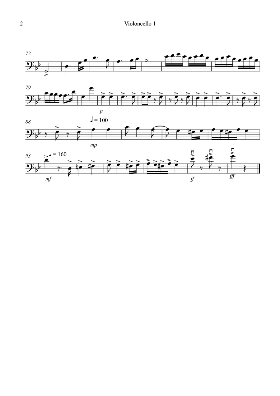 Hungarian Dance No.5 for Cello Quartet Cello Solo scores gallery preview page 6