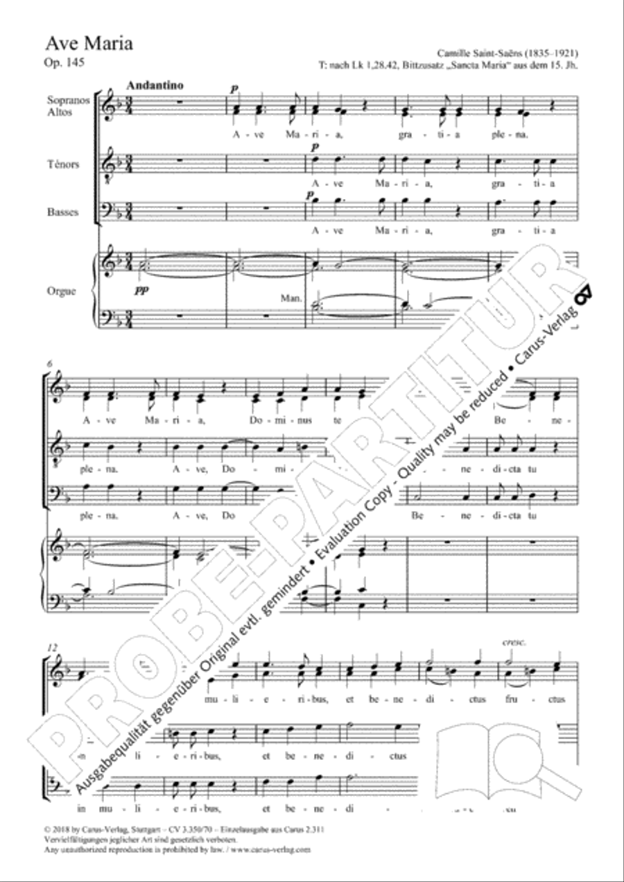 Ave Maria 4-Part scores gallery preview page 2