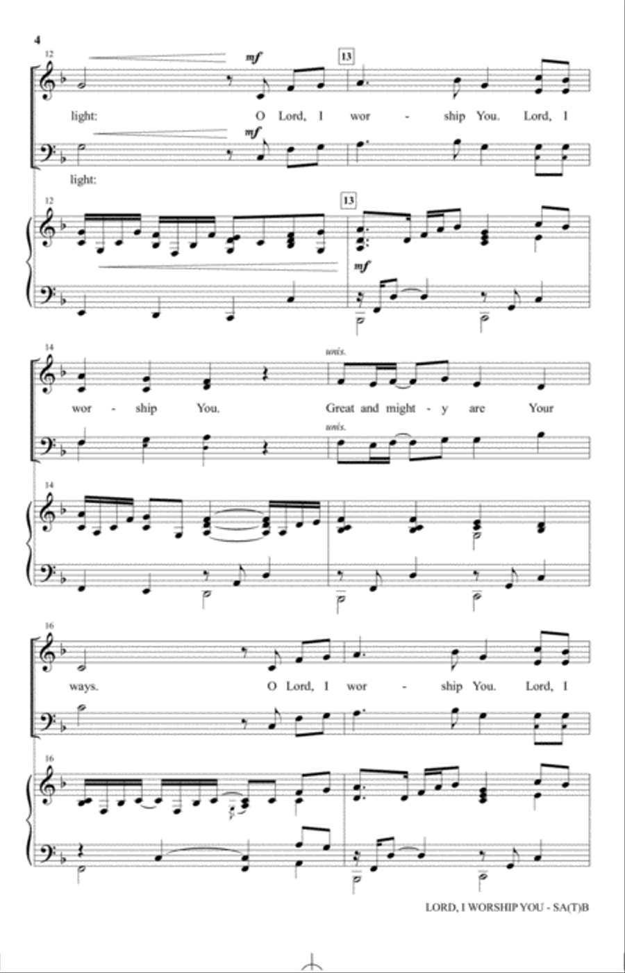 Lord, I Worship You Lord, I Worship You 4-Part scores gallery preview page 3
