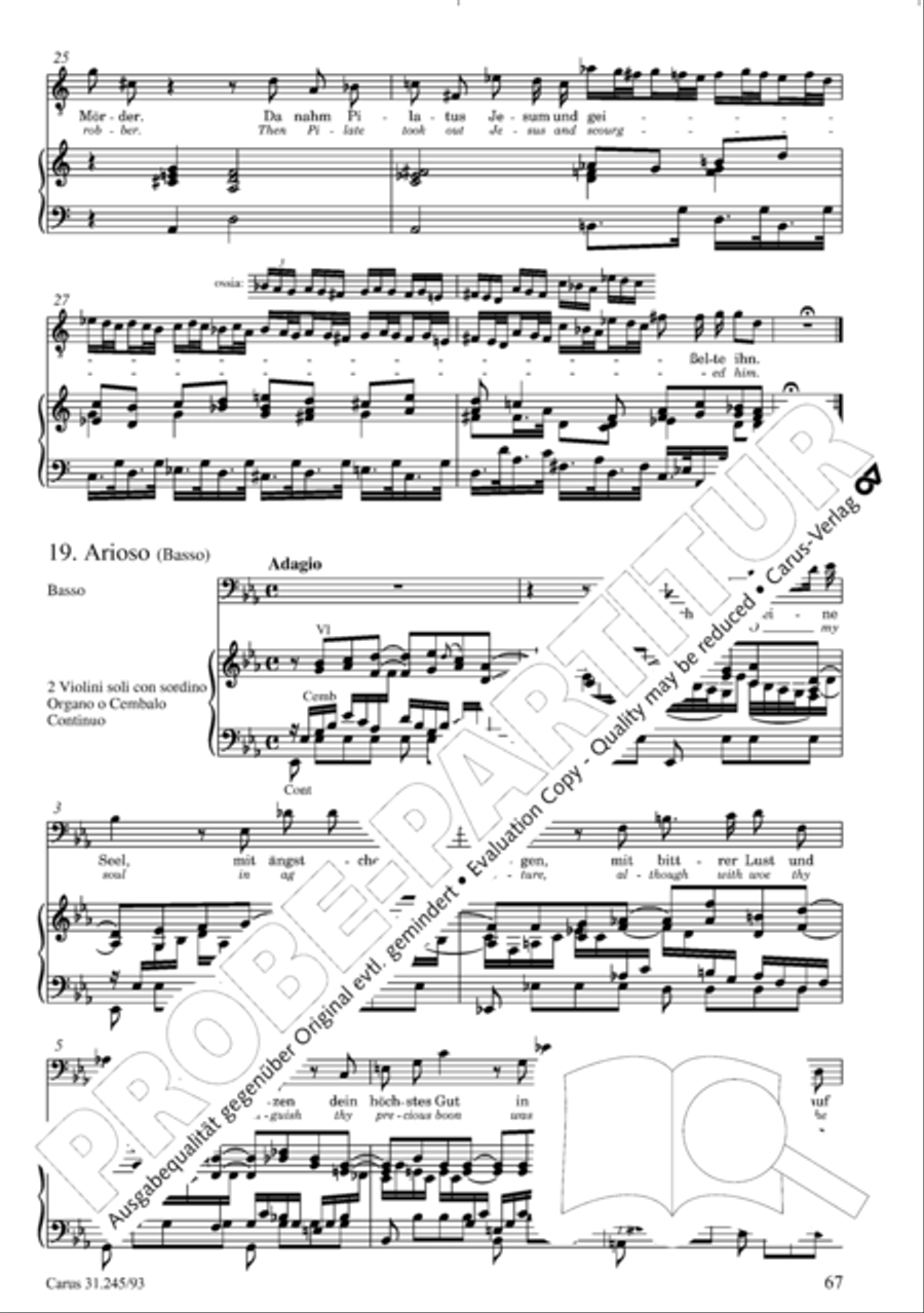 St. John Passion (Johannes-Passion) 4-Part scores gallery preview page 68