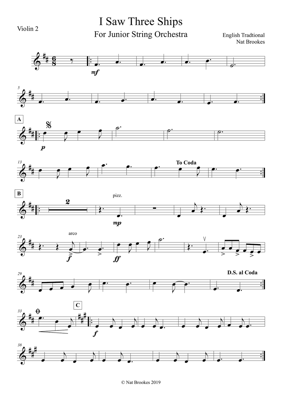 I Saw Three Ships for string orchestra String Orchestra scores gallery preview page 3