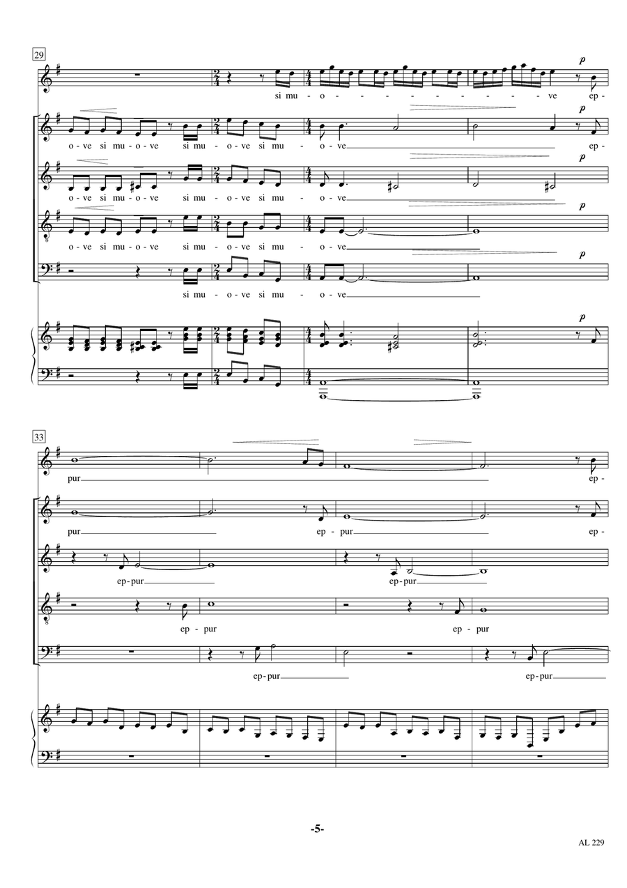 Eppur si muove SATB piano Soprano solo (and yet it moves) 4-Part scores gallery preview page 5