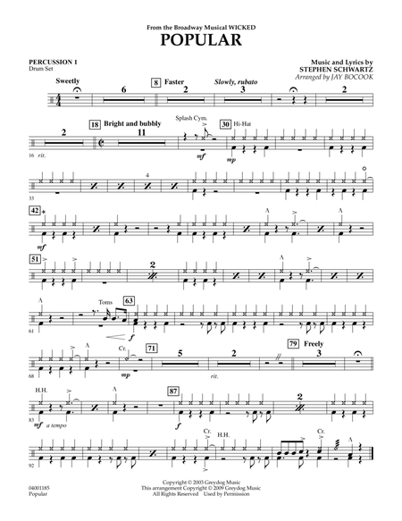 Popular (from "Wicked") - Percussion 1