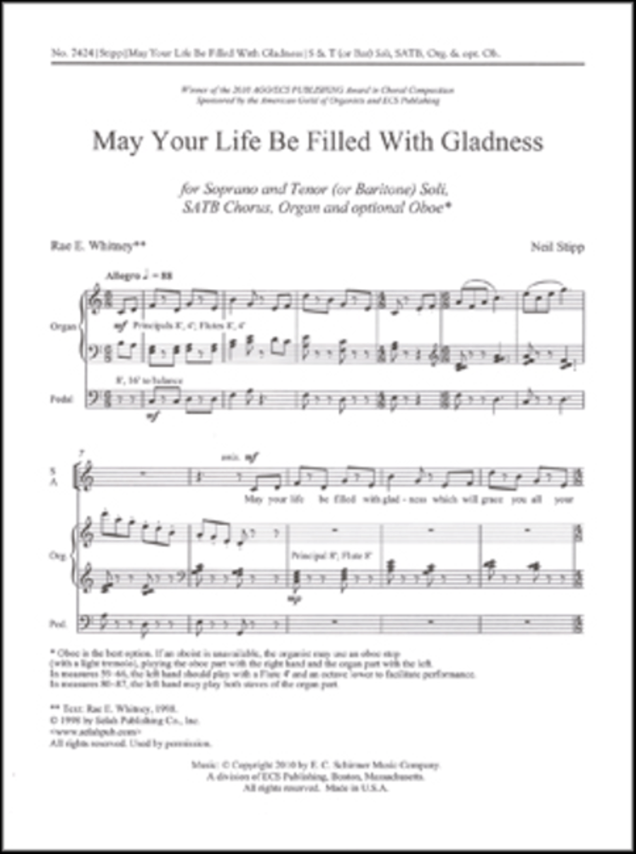 May Your Life Be Filled With Gladness 4-Part scores gallery preview page 1