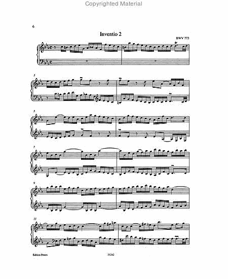 Two-part Inventions BWV 772-786 for Piano