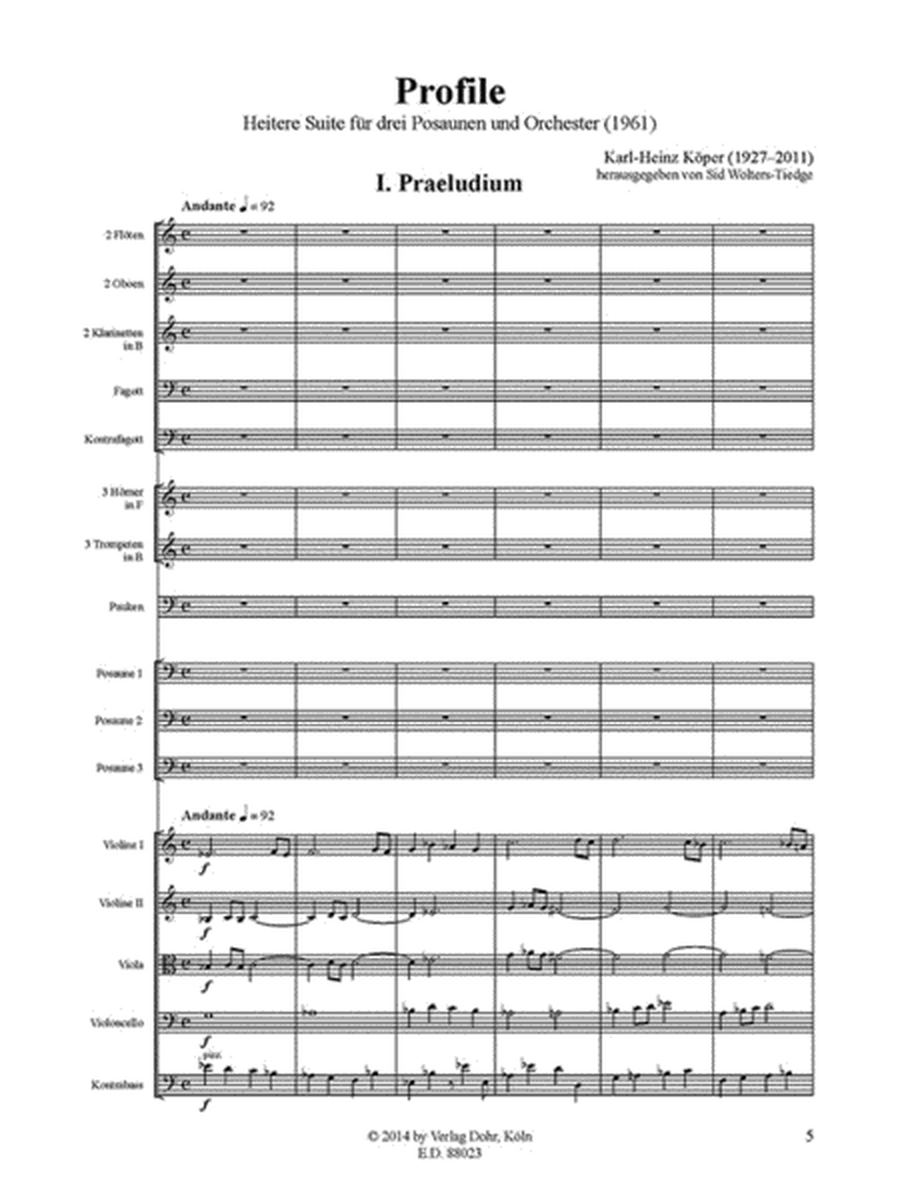 Profile (1961) -Heitere Suite für drei Posaunen und Orchester-