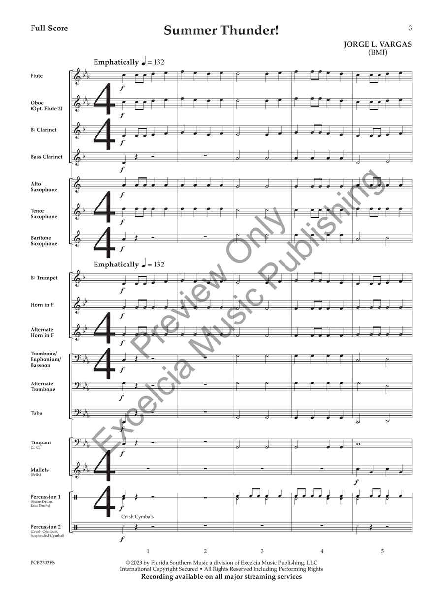 Summer Thunder! (Score) Concert Band scores gallery preview page 4