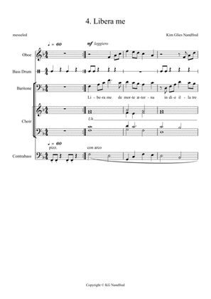 "4.Libera me" from Requiem for mixed choir, baryton, oboe, double-bass (amplified) & percussion
