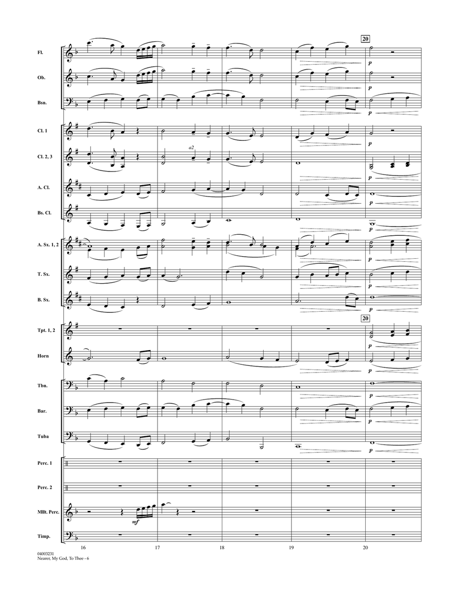 Nearer, My God, To Thee - Full Score Concert Band scores gallery preview page 5