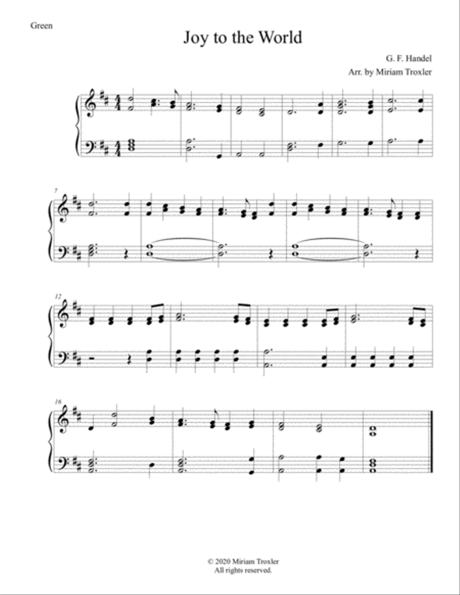 Traditional Christmas Carols for Piano: Green Set