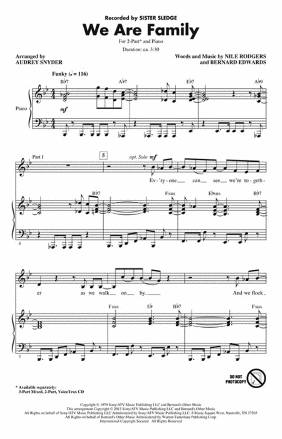 We Are Family 2-Part scores gallery preview page 2