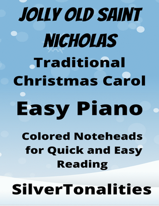 Jolly Old Saint Nicholas Easy Piano Sheet Music with Colored Notation