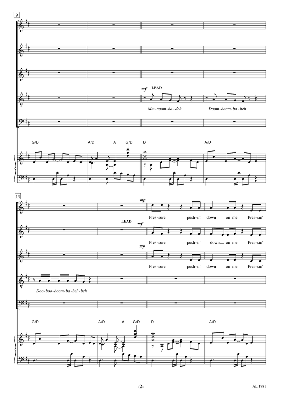 Under Pressure Choir scores gallery preview page 2