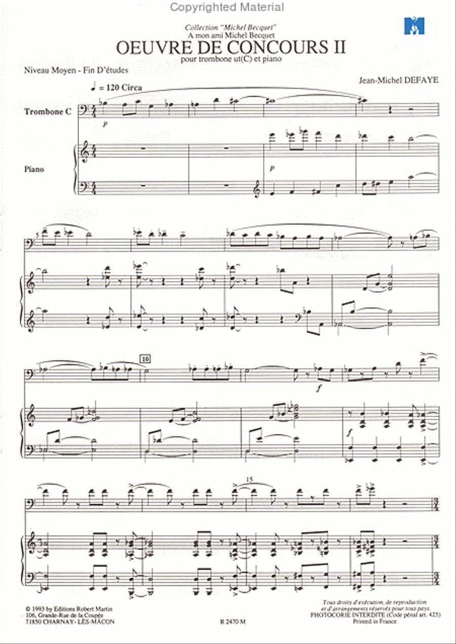 Œuvre de concours II Piano Accompaniment scores gallery preview page 2