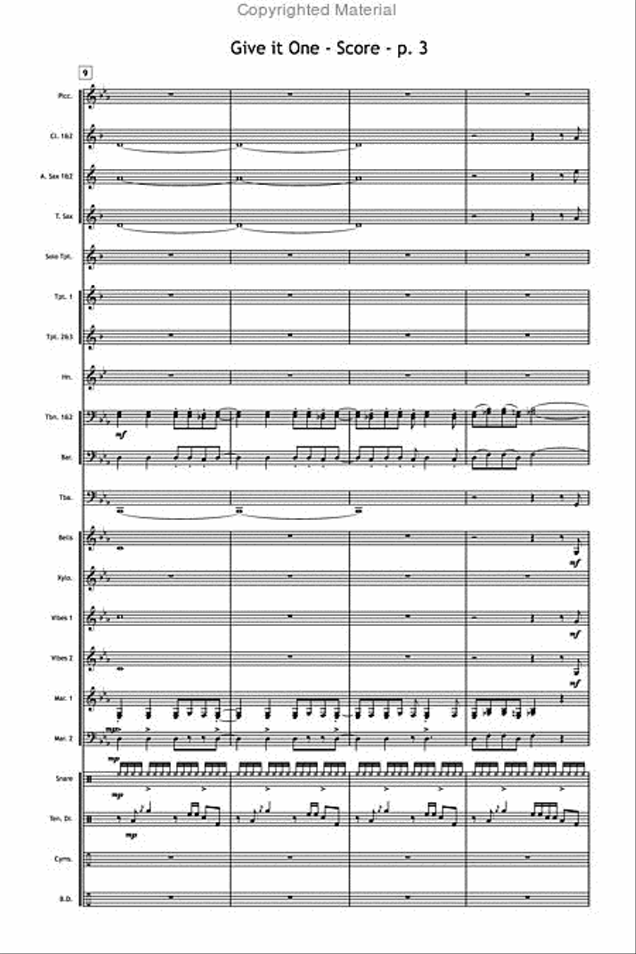 Give It One Marching Band scores gallery preview page 4