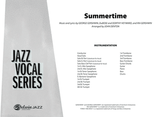 Book cover for Summertime: Score