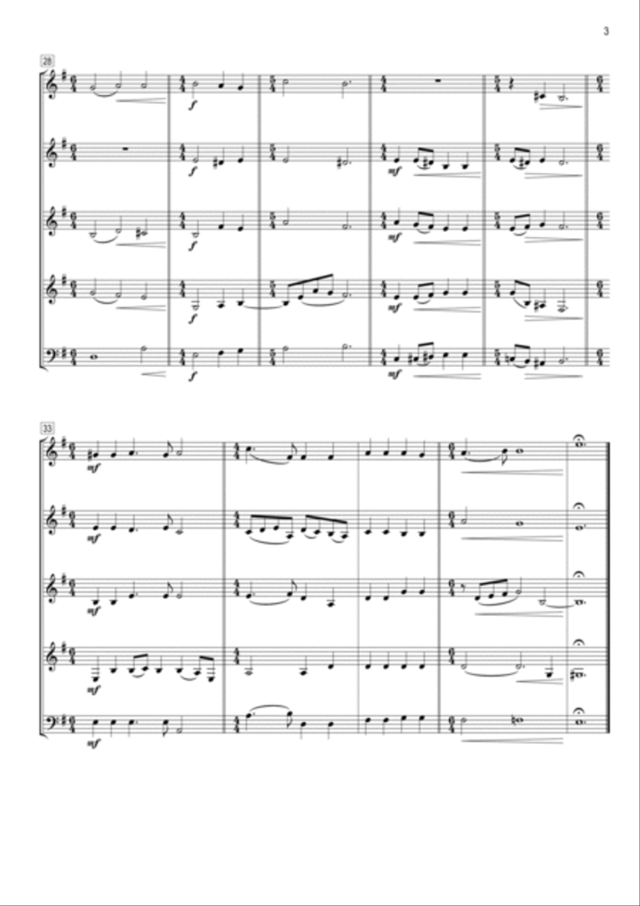 Ave Maria Guarani Brass Quintet scores gallery preview page 3